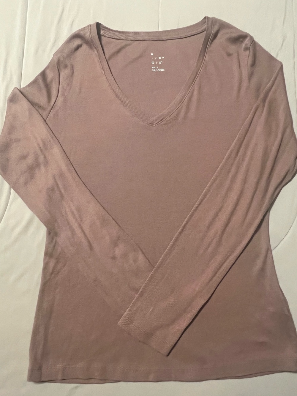 A New Day Soft V-Neck Long Sleeve Top in Mauve